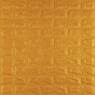 Декоративна 3D панель самоклейка під цеглу Золотий 700х770х7мм (011-7)
Декоратив. . фото 2