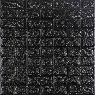 Декоративна 3D панель самоклейка під цеглу Чорний 700х770х7мм (019-7)
Декоративн. . фото 2