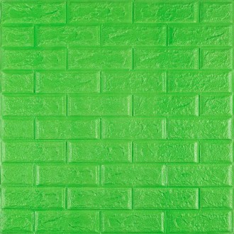 Самоклеюча декоративна 3D панель Цегла Зелений 700х770х5мм (013-5)
Декоративні 3. . фото 2