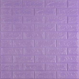 Самоклеюча декоративна 3D панель Цегла світло - фіолетова 700х770х5мм (015-5)
Де. . фото 2