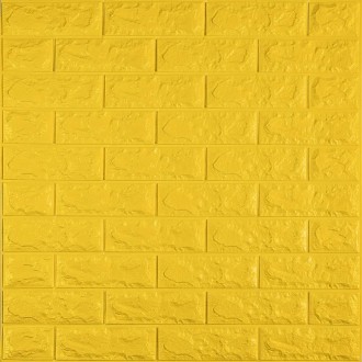 Декоративна 3D панель самоклейка під цеглу Жовтий 700х770х7мм (010-7)
Декоративн. . фото 2