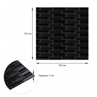 Самоклеюча декоративна 3D панель чорна кладка 700х770х7мм (038)
Декоративні 3D п. . фото 4