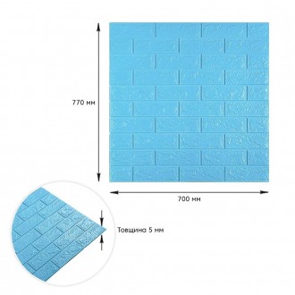 Самоклеюча декоративна 3D панель під блакитну цеглу 700х770х5мм (005-5)
Декорати. . фото 4