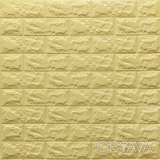 Самоклеюча декоративна 3D панель жовто-пісочна цегла 700x770x7мм (009-7)
Декорат. . фото 1