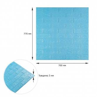 Самоклеюча декоративна 3D панель під блакитну цеглу 700х770х3мм (005-3)
Декорати. . фото 4