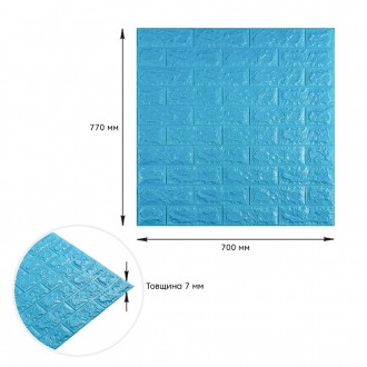 Самоклеюча декоративна 3D панель під блакитну цеглу 700х770х7мм (005-7)
Декорати. . фото 4