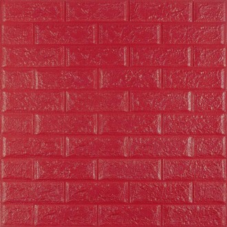 Самоклеюча 3D панель малинова-червона 700х770х5мм (108-5)
Декоративні 3D панелі . . фото 2