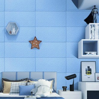 Самоклеюча 3D панель блакитні блоки 700х600х5мм (367)
Декоративні 3D панелі на с. . фото 6