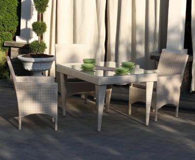Элегантный садовый комплект из ротанга TREND Mini состоит из 4 изысканных кресел. . фото 6