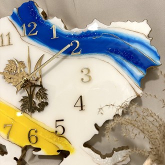 Настінний годинник "Карта України" - це втілення краси епоксидної смоли у поєдна. . фото 5
