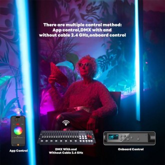 Свет DigitalFoto Solution Limited Chameleon 4-SE Pixel RGB LED Tube Light (4') (. . фото 11
