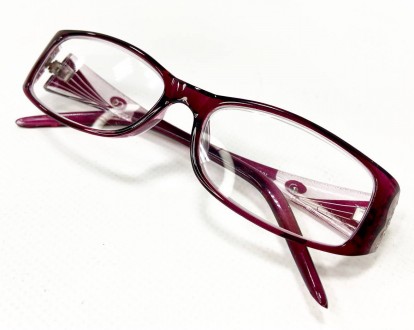 Корректирующие женские прямоугольные очки с камешками на дужках
	материал оправы. . фото 5