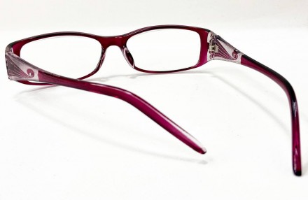 Корректирующие женские прямоугольные очки с камешками на дужках
	материал оправы. . фото 3