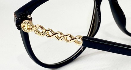 Защитные женские компьютерные очки кошечки с золотистыми вставками на дужках
	за. . фото 6