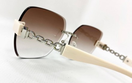 Солнцезащитные женские безоправные очки градиент
	защита от ультрафиолета uv400;. . фото 4