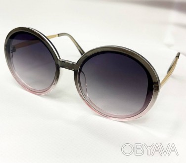 Солнцезащитные женские круглые очки линзы градиент
	защита от ультрафиолета uv40. . фото 1