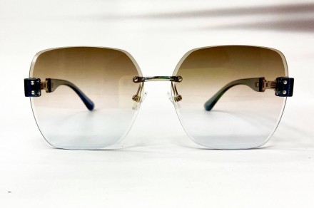 Солнцезащитные женские безоправные очки градиент
	защита от ультрафиолета uv400;. . фото 3