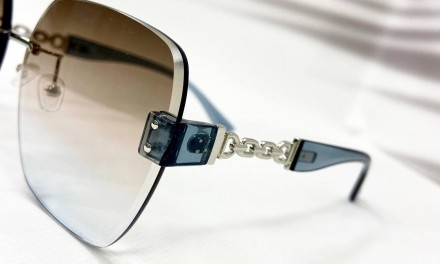 Солнцезащитные женские безоправные очки градиент
	защита от ультрафиолета uv400;. . фото 4