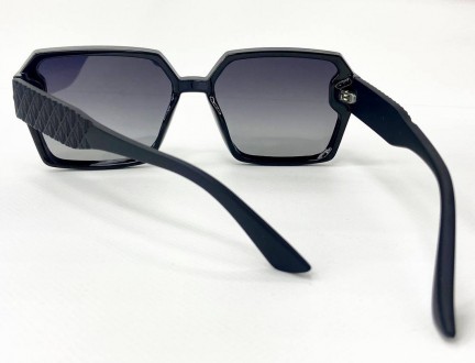 Солнцезащитные женские квадратные очки с поляризацией матовые дужки
	защита от у. . фото 6
