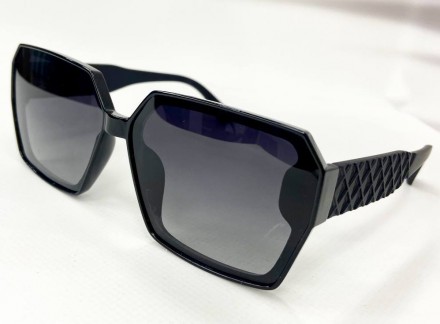 Солнцезащитные женские квадратные очки с поляризацией матовые дужки
	защита от у. . фото 2