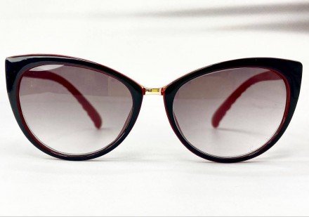 Корректирующие женские очки лисички градиент с матовыми дужками
	материал оправы. . фото 5