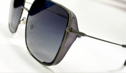 Солнцезащитные женские квадратные тонированные очки с поляризацией и полупрозрач. . фото 6