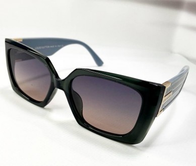 Солнцезащитные брендовые женские прямоугольные тонированные очки с поляризацией . . фото 2