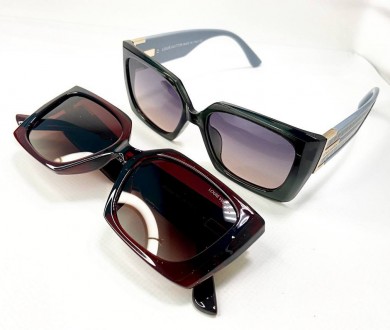 Солнцезащитные брендовые женские прямоугольные тонированные очки с поляризацией . . фото 8