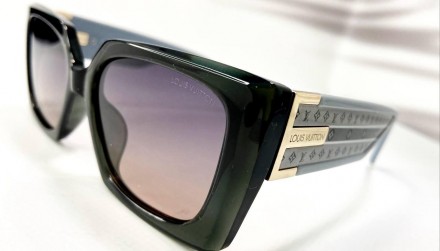 Солнцезащитные брендовые женские прямоугольные тонированные очки с поляризацией . . фото 4