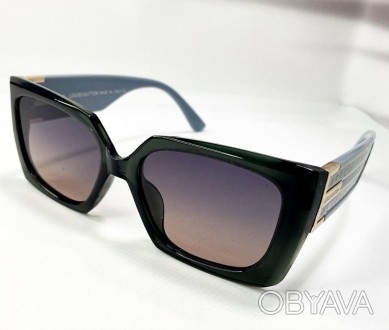 Солнцезащитные брендовые женские прямоугольные тонированные очки с поляризацией . . фото 1