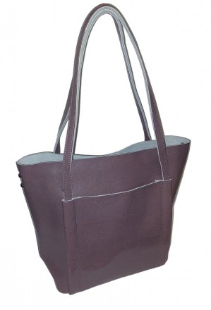 Кожаная женская сумка
Снаружи:
	одно основное отделение на молнии
	наружный карм. . фото 3