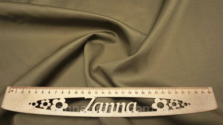  Ткань дайвинг цвет светлый хаки (ширина 190 см) - эластичная, мягкая, плотная, . . фото 4