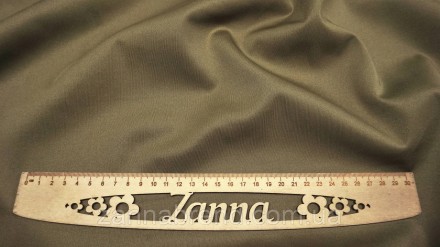  Ткань дайвинг цвет светлый хаки (ширина 190 см) - эластичная, мягкая, плотная, . . фото 2