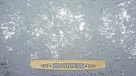 
 Ткань двунитка цвет светло-серый меланж с серебристым принтом (Турция) - это п. . фото 3
