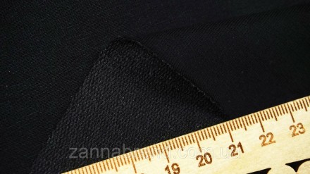  Ткань двунитка цвет черный (Турция) - это плотный, но мягкий биэластичный трико. . фото 3
