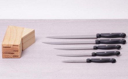 Набір кухонних ножів Kamille "Iserlohn" з дерев'яною колодою (підставкою для нож. . фото 6