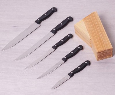 Набір кухонних ножів Kamille "Iserlohn" з дерев'яною колодою (підставкою для нож. . фото 4