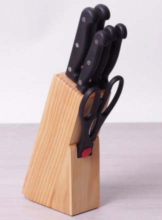 Набір кухонних ножів Kamille "Iserlohn" з дерев'яною колодою (підставкою для нож. . фото 3
