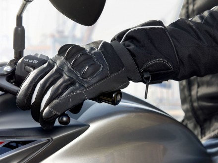 Мото-перчатки CRIVIT. Прочные защитные перчатки со вставками из натуральной кожи. . фото 3