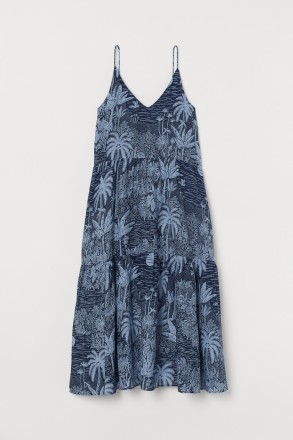 Платье миди H&M. Длинное просторное платье из нежной ткани из смеси хлопка и вис. . фото 2