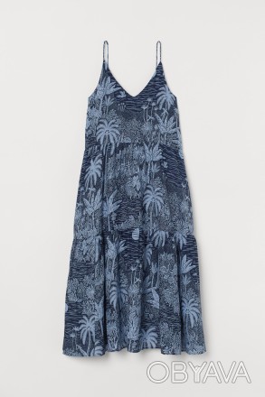 Платье миди H&M. Длинное просторное платье из нежной ткани из смеси хлопка и вис. . фото 1