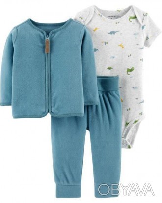 Кофта флисовая + Штаны флисовые + Боди Carters. 6 месяцев 61-69 см. Костюм 3-ка