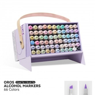 Спиртові маркери Arrtx OROS ASM-03-PT03, 66 кольорів, пастельні відтінки. . фото 2