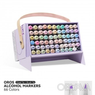 Спиртові маркери Arrtx OROS ASM-03-PT03, 66 кольорів, пастельні відтінки. . фото 1