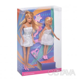 Красива, святкова лялька DEFA 8126 з донькою в розкішних, однакових сукнях з при. . фото 1
