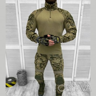 Военная форма ВСУ тактический костюм рубашка убакс и штаны с наколенниками
НАКОЛ. . фото 1