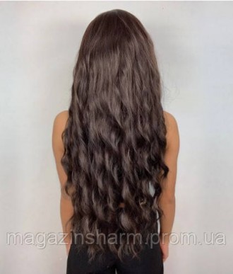 Шикарный парик темно-коричневые длинные волнистые волосы, красивое окрашивание -. . фото 7