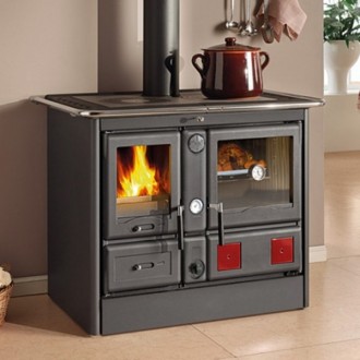 
Дров'яна кухонна плита з глянсовим сталевим облицюванням ROSA XXL Особливості: . . фото 2