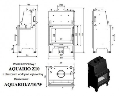 
Камінна топка Kratki Aquario/Z/10/PW/W Високоякісна топка виконана польською ко. . фото 3