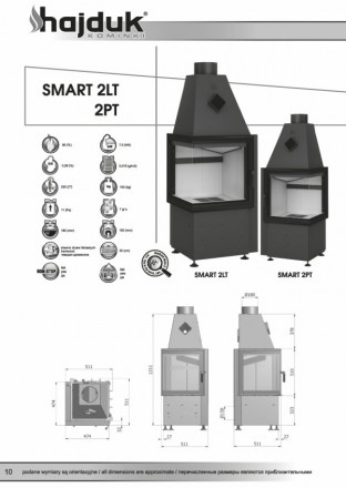 
Камінна топка Hajduk Smart 2PT - Довговічні камінні топки з міцною структурою з. . фото 3